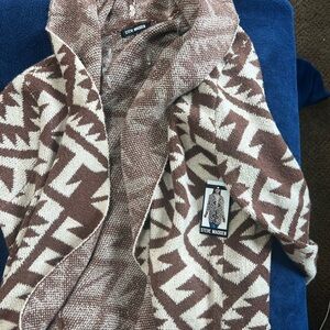 Steve Madden Brown and Cream Patterned Coat